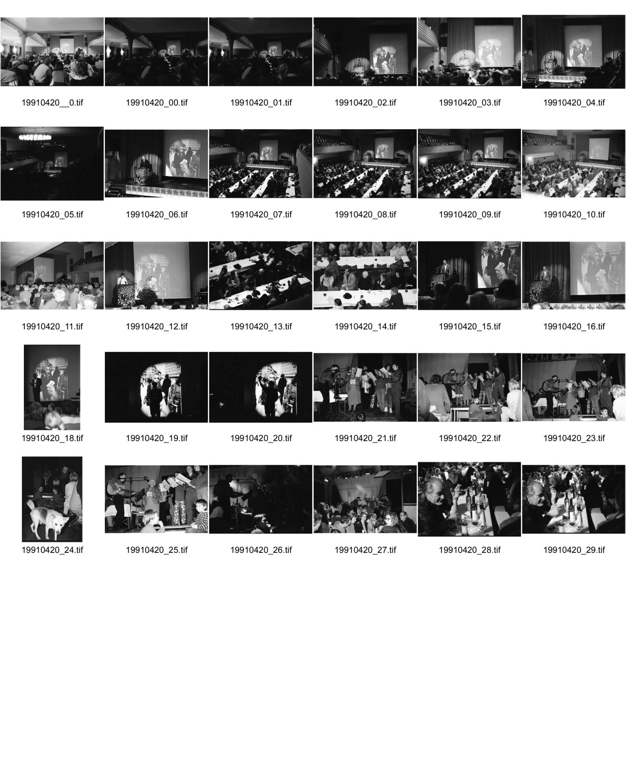Image of sheet 19910420: Abdankungsfest im Volkshaus für Theo Pinkus. Kanzlei Turnhalle Lydia Woog, eine unbequeme Frau. Schweizer Aktivistin und Kommunistin
und Ruth Guggenheim Heussler singen auf der Bühne, Vorwärts und nicht vergessen....
Robert Jungk Esther Burkhardt ...