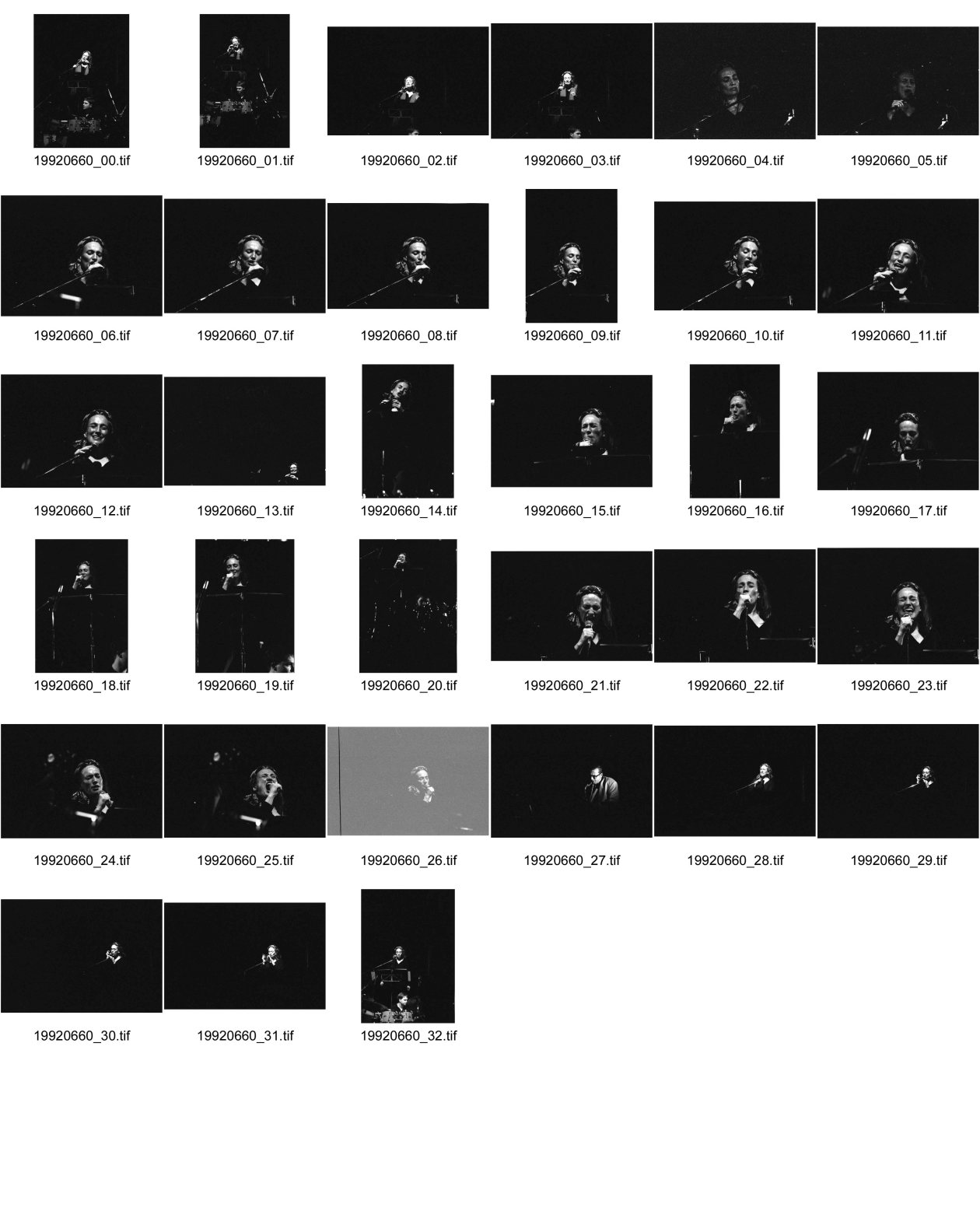 Image of sheet 19920660: Corin Curchellas während ihres Auftrittes mit dem Vienna Art Orchestra in Zürich, 1992.