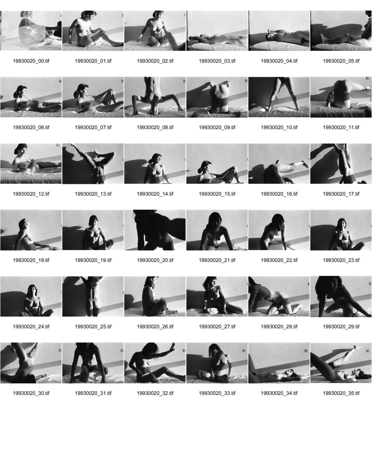 Image of sheet 19930020: Olivia Nacktbilder Cité des Arts Paris. Geburtstag Manon v. Graffenried.