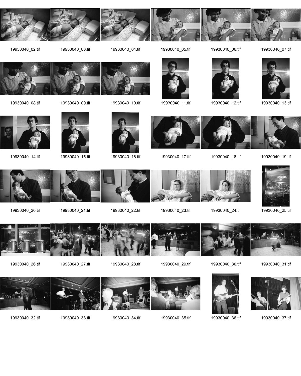 Image of sheet 19930040: Manon Graffenried im Spital mit schwarzen Kinder krankenschwester Mlle. Marie R eine Erzine 1 Ave. L. Bleriot 94800 Villejuifmit Michael und Arzt. Esther Woerdehoff mit Schönheitsmaske im Spital. Portrait. Konzert mit Philipp Israel und David Dreiding im Eiffelturm. Konzert Rock Musik Koch France 1993 Frankreich Paris