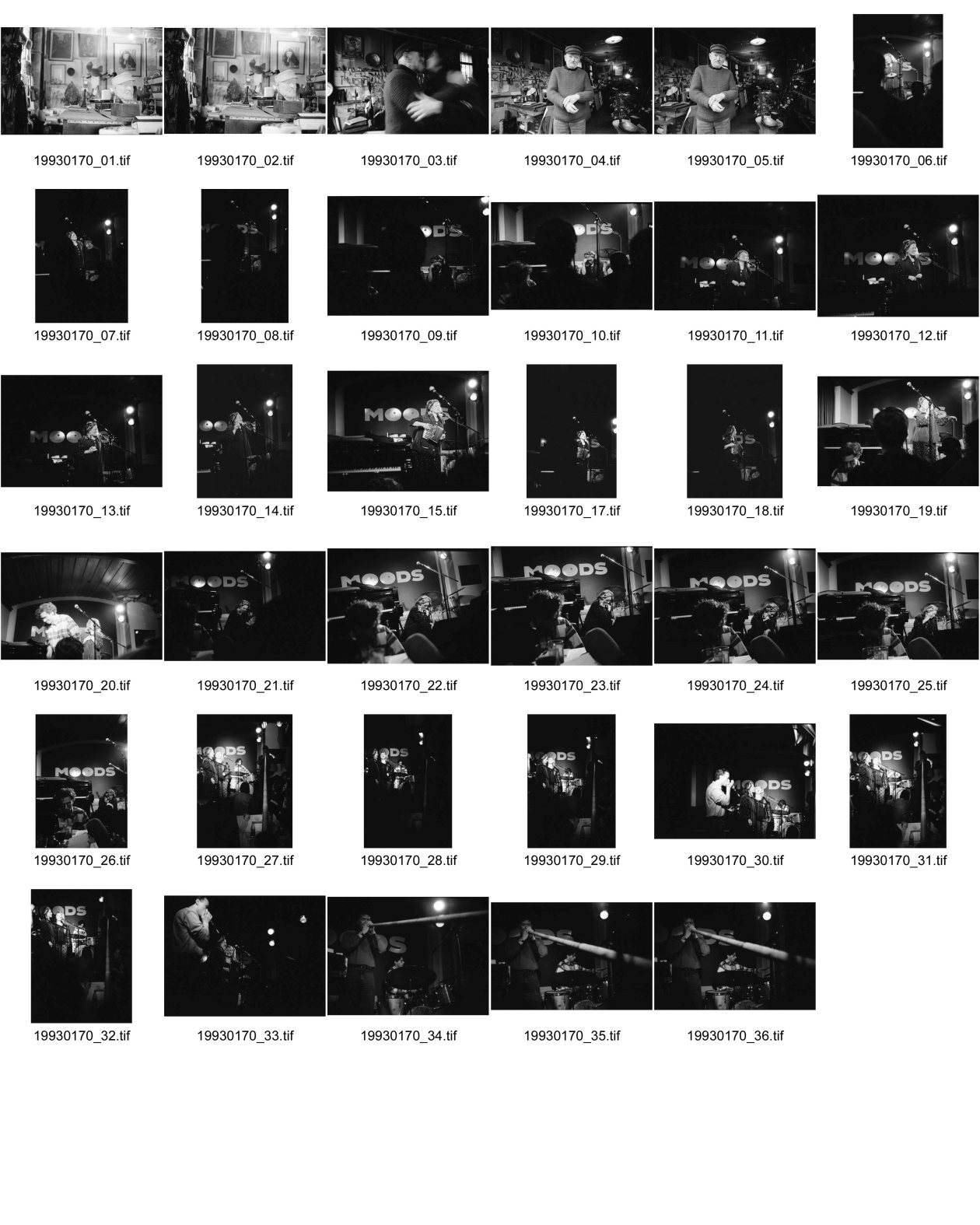 Image of sheet 19930170: frtsg. Portrait Georg K. Glaser in seiner Werkstatt. Corin Curschellas CD Taufe mit Steve Arguelles im Moods. Alphornbläser etc. Jam Session mit anderen. Roland Van Straaten Mundharmonika Music concert Paris france frankreich 1993 literatur writer jazz Zürich