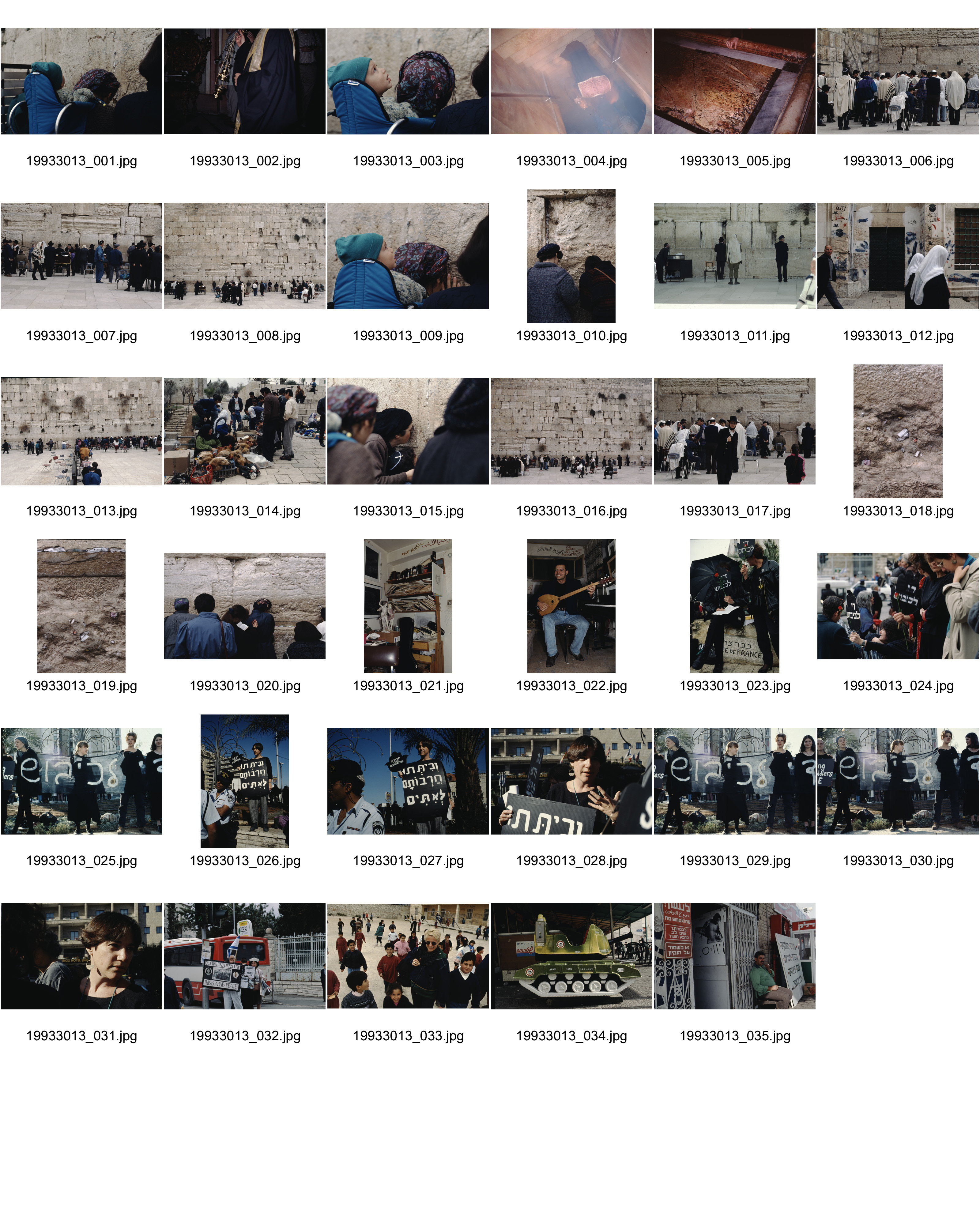Image of sheet 19933013: Grabeskirche Klagemauer Jerusalem Wailing Wall, «Women in Black» protesting, Jerusalem Israel Palästina 1993.