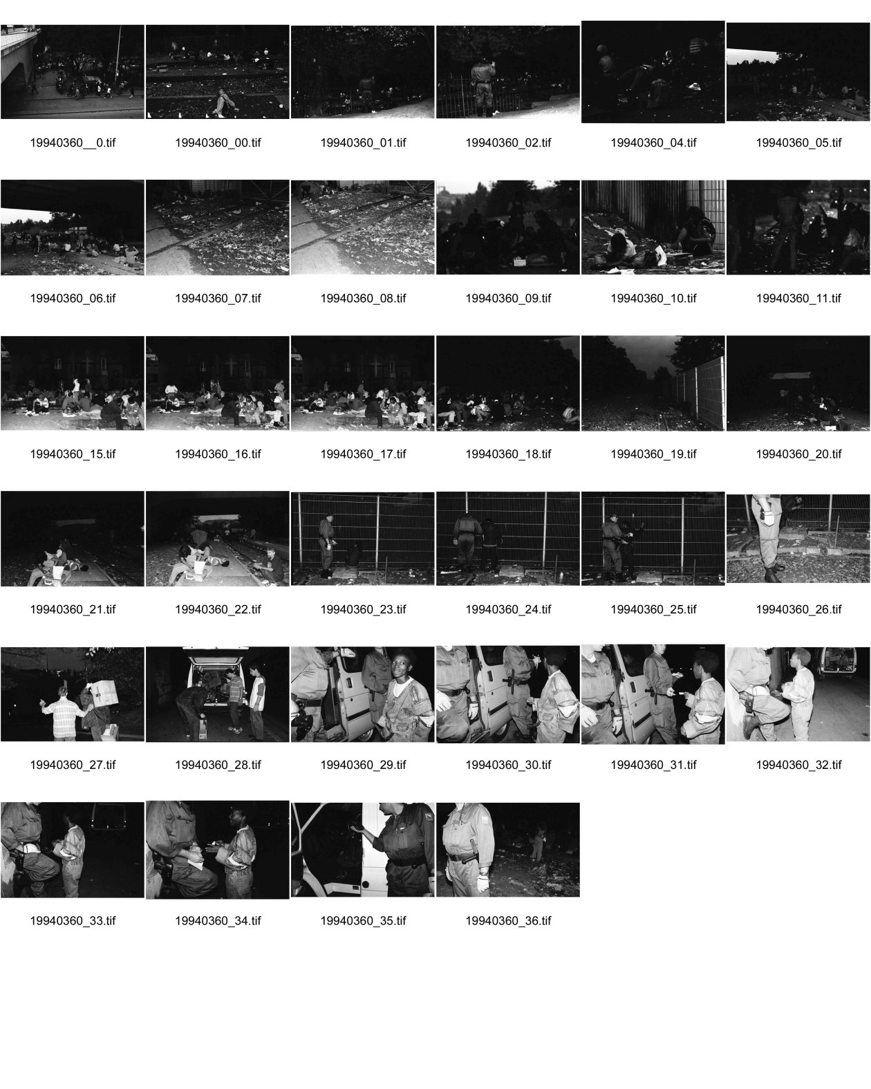 Image of sheet 19940360: Mit Turicum (Presse Polizei Hr. Cortesi) Urania, unterwegs mit Polizei wachtmeister Bruno Burri, Nr. 23 und 29 etc. und am Letten. Burri kontrolliert Palästinenser und hilft Schwarzer Frau Drogenszene Leute unter Brücke mit Kreuz im Hintergrund. Schmutz am Boden Junkies fixen. im Dreck. Mann schleppt Mann mit Kartonschachteln weg. Zürich 1994 Junk Fixer