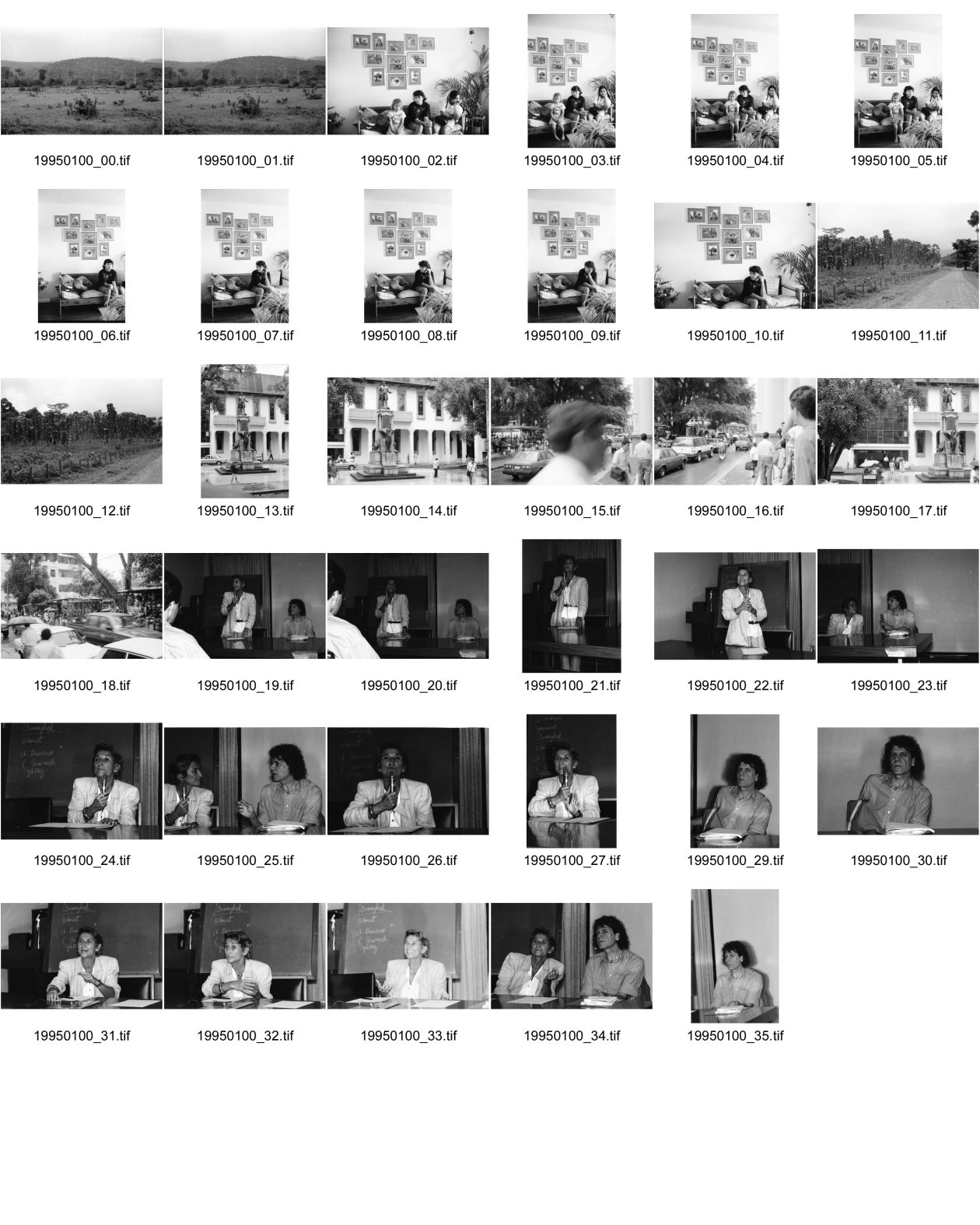 Image of sheet 19950100: abgerodetes Land für Viehwirtschaft. Meine Photographien Fotos eingerahmt in der Stube hängend. Davor sitzt eine nicaraguanische Fremdarbeiterin auf Sofa. Auf Arbeitssuche. Denkmal in Innenstadt. bei Postbüro. San José. Ursula Hauser während Vortrag mit Johannes Raichmayr (re)
Johannes Malick Matthias Reichmayr (* 8. März 1947) lebt in Wien und arbeitet als Psychoanalytiker, Psychologe und Wissenschaftshistoriker. 
Universität San Pedro. Costa Rica 1995
