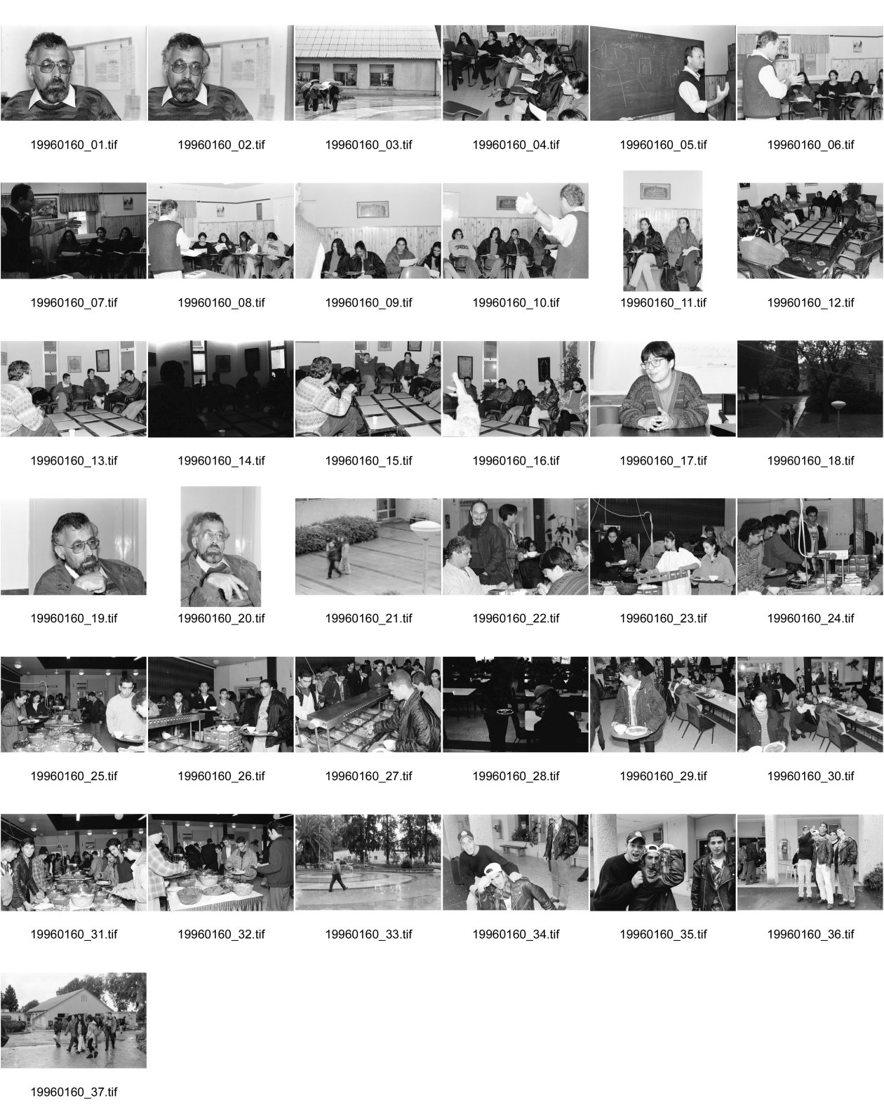 Image of sheet 19960160: Danny Wieler Portrait Givat Haviva arabisch Stunden für Israelische Studentinnen Im Speisesaal Jugendliche gemischt arabisch und jüdische. Israel 1996