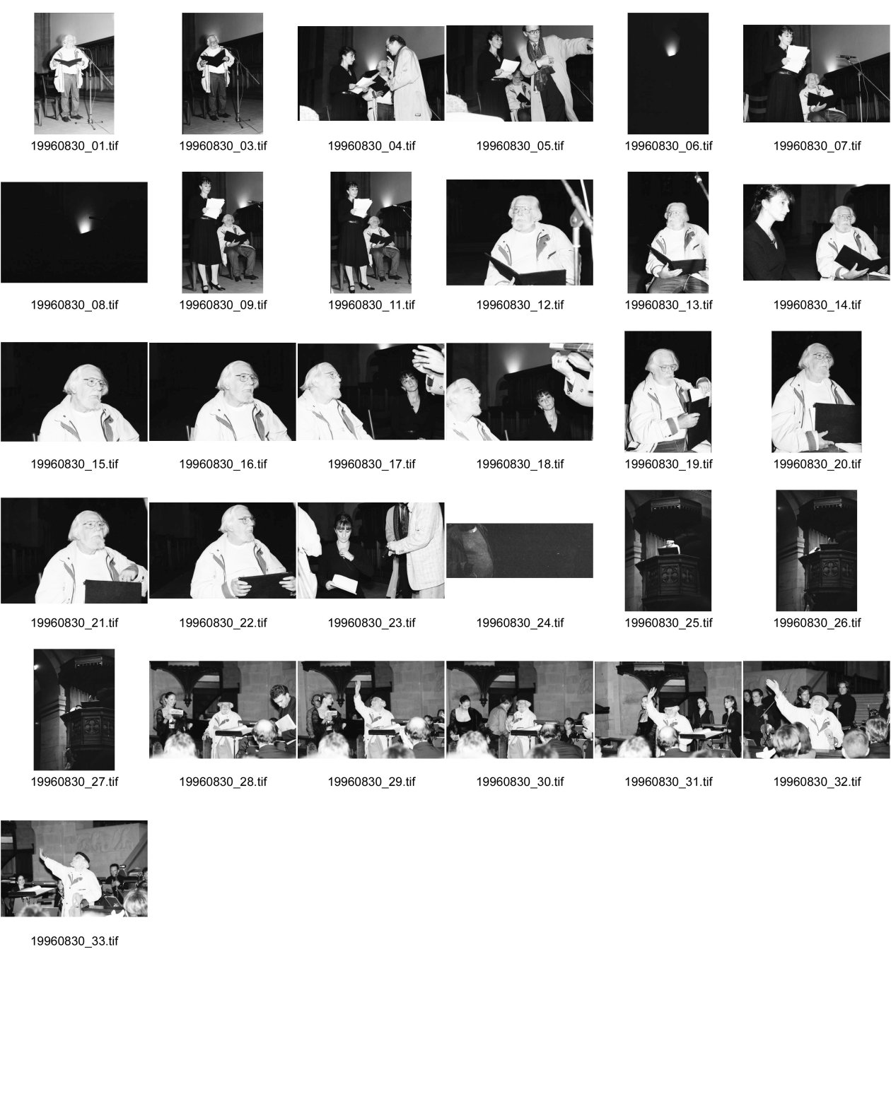 Image of sheet 19960830: Musikalische Meditation SF DRS mit Ernesto Cardenal Jesuiten Priester und Poet aus Nicaragua über 'Das Lied von der Erde' von Gustav Mahler Fassung von Arnold Schönberg Endrik Wottrich Tenor, Nadja Michael, Mezzosopran Dirigent: Armin Brunner. Grossmünster Zürich Jessica Früh spricht Text auf Deutsch Zürich 1996

Reverend Father Ernesto Cardenal Martínez (born January 20, 1925) is a Nicaraguan Catholic priest, poet and politician. He is a famous liberation theologian and the founder of the primitivist art community in the Solentiname Islands, where he lived for more than ten years (1965–1977). A member of the Nicaraguan Sandinistas, a party he has since left, he was Nicaragua's minister of culture from 1979 to 1987