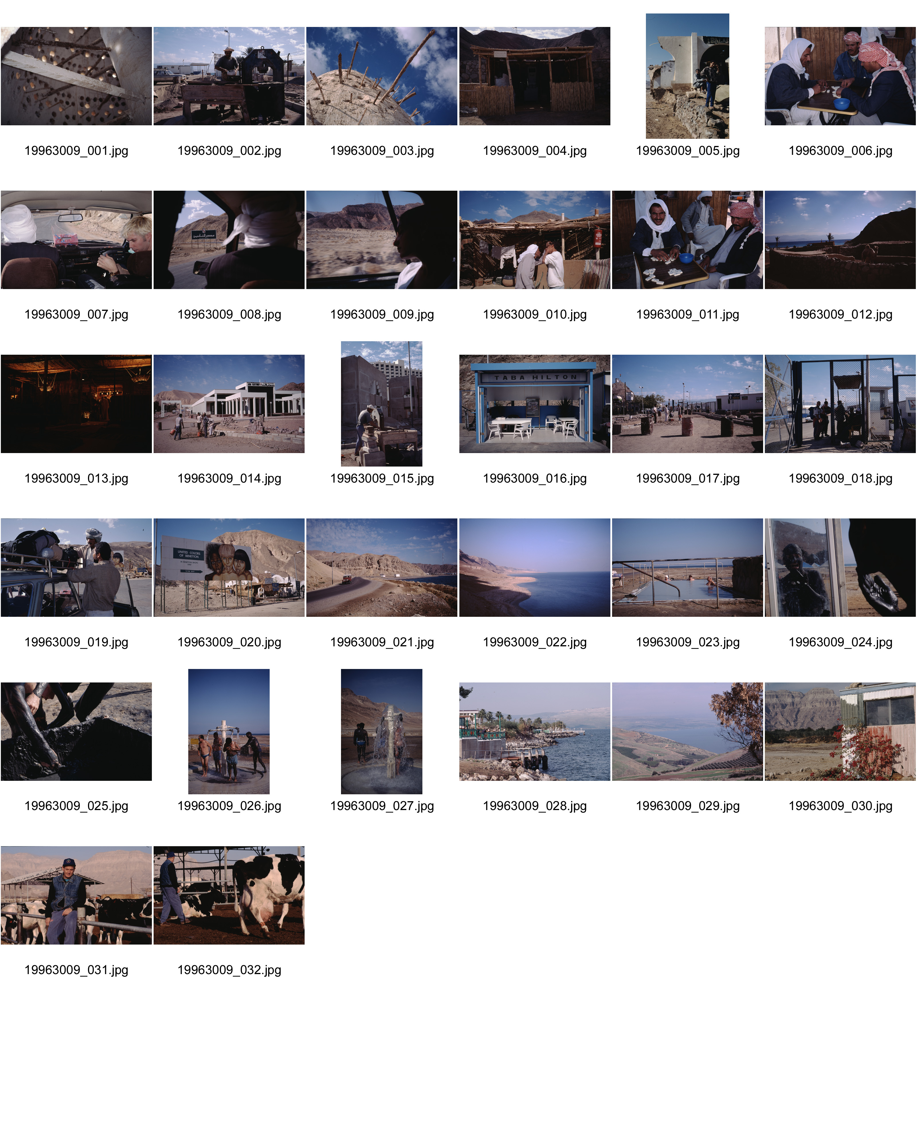 Image of sheet 19963009: Sinai, Egypt 1996. 
Dead Sea, See Genezareth, Kibbutz Samar, Palestine 1996.