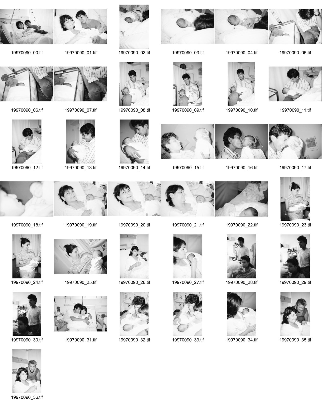 Image of sheet 19970090: Alis 1. Tag Pflegerinnenschule  Polin Vicky Catherine Stevens mit Alis Heussler nach der Geburt trinkt an meiner Brust. Ruth Olivia und Alis
Zürich 1997