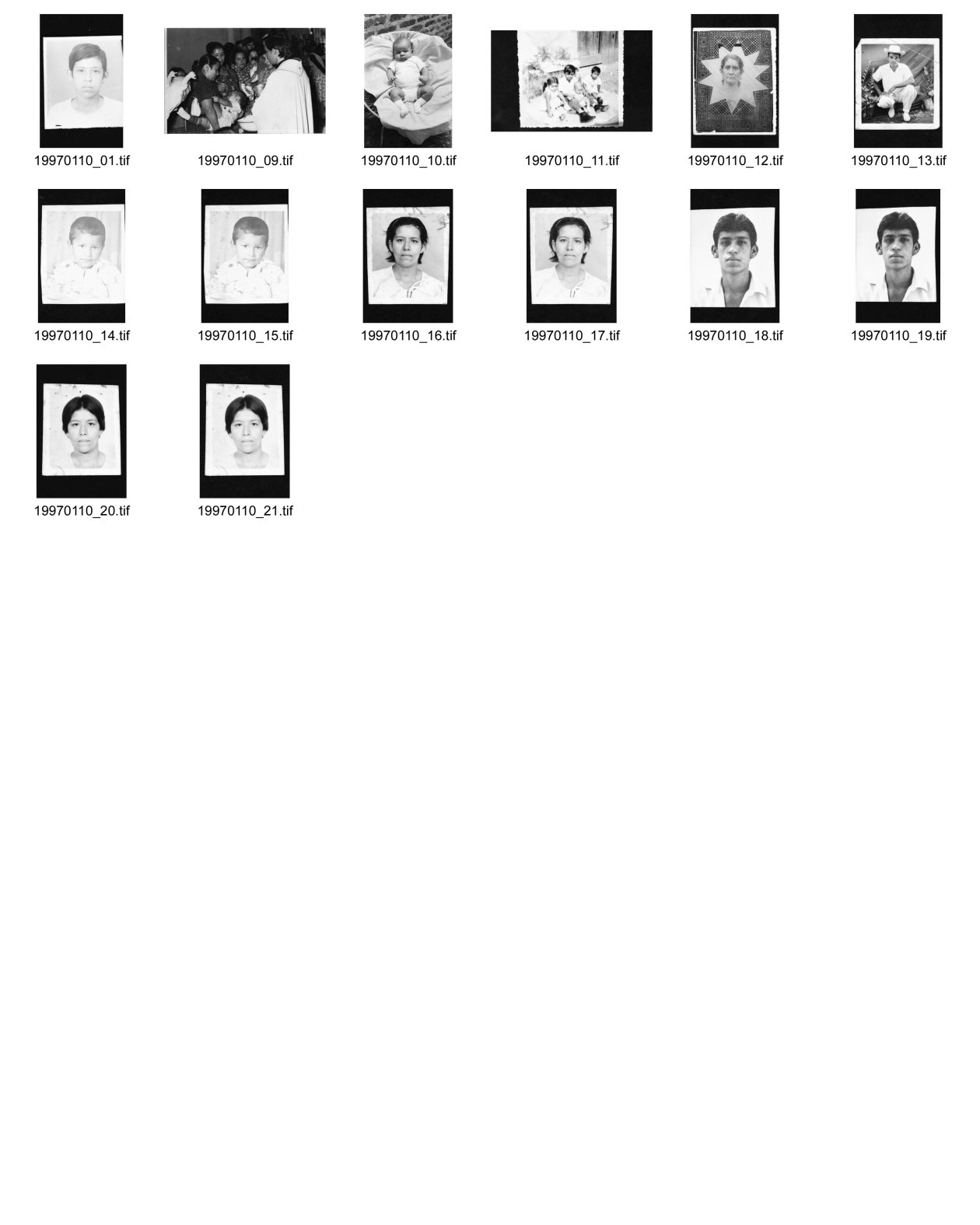 Image of sheet 19970110: Grossmutter Polin, Polin, Luis Ernesto, Viktoria etc.