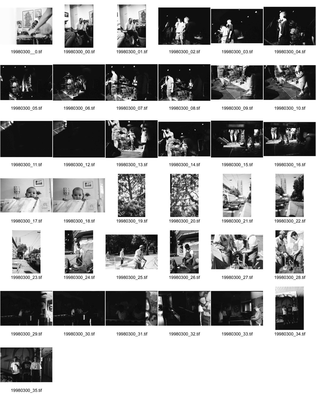 Image of sheet 19980300: Dynamo Rock Konzert Alis Kabelfernsehen wird gelegt. Zentrum Hardau Mittagstisch Junge Knaben