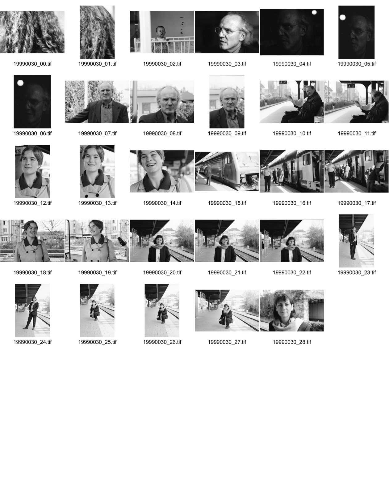 Image of sheet 19990030: Haare von Ann Mandelbaum Alis 1 Jahre alt. jährig (Juli 98) Thomas Klameth Geissenpeter im Heidi Film 1954 In Küsnacht für Tele Ringier Olivia Zürich 1999