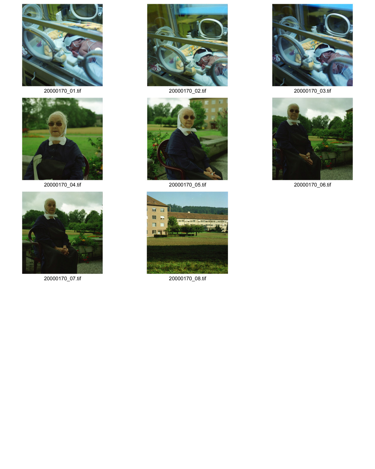 Image of sheet 20000170: Portrait Diakonissin Schwester Schweizer im Spital Zollikerberg Neonatologie Abteilung Frühgeborenes
im Brutkasten Gesundheit Baby Kleinkinder Neugeborenes