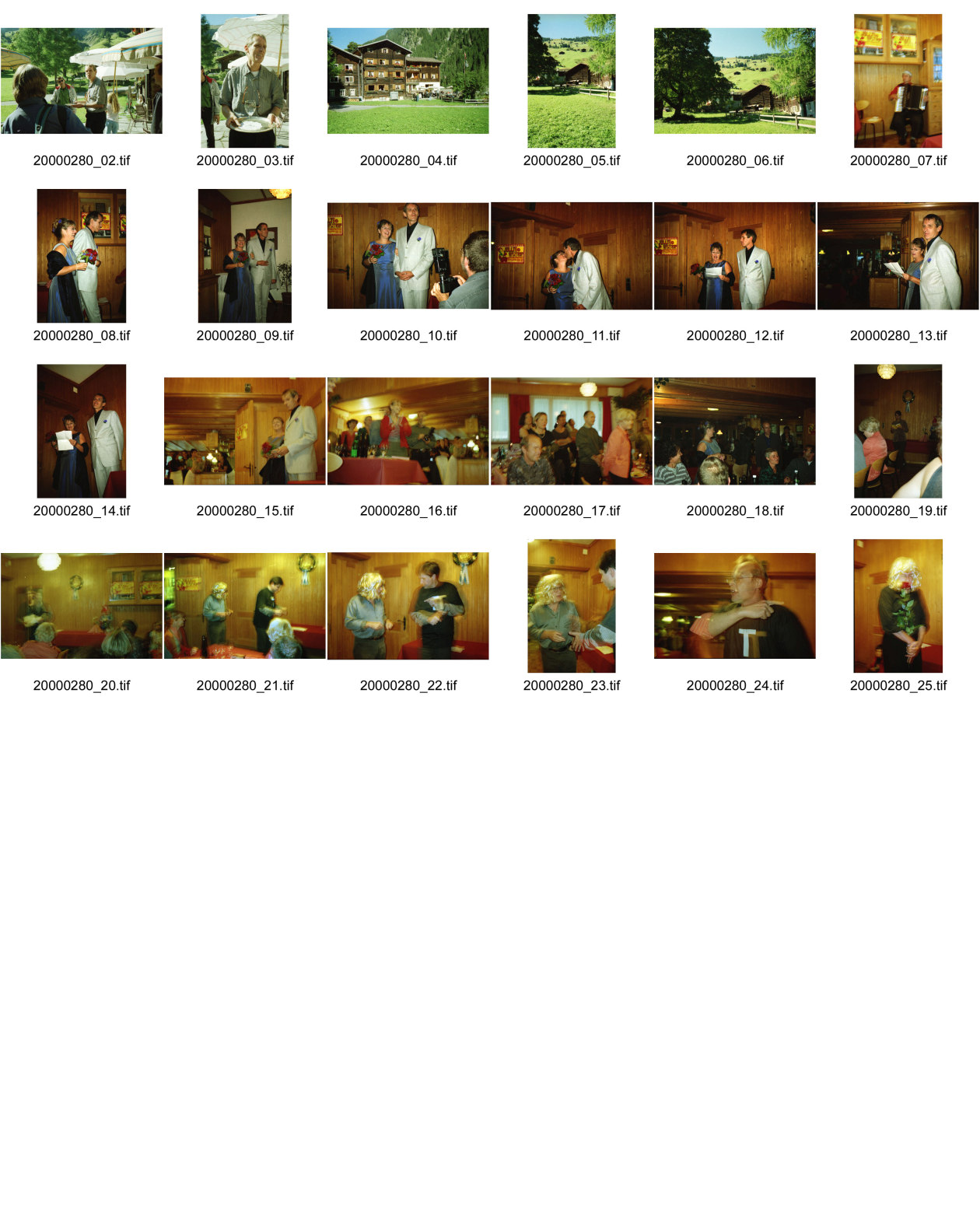 Image of sheet 20000280: Party Fest Heirat Hochzeit Tomi Geiger Paranoia City Regula Wyss Steff Fischer etc. christoph schuler