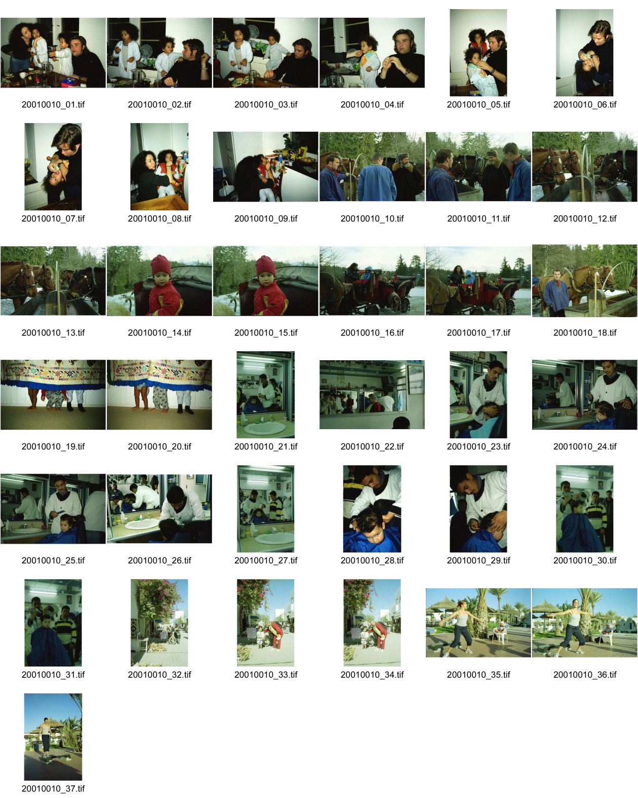 Image of sheet 20010010: Martin Rohner mit Charina Bräm Shuan Bettina in Flims Kutscher Rosskutschen Alis Heussler Winterferien
Alis erster Haarschnitt in Tunesien Djerba Dijerba Hotelplan Club Meninx Coiffeur