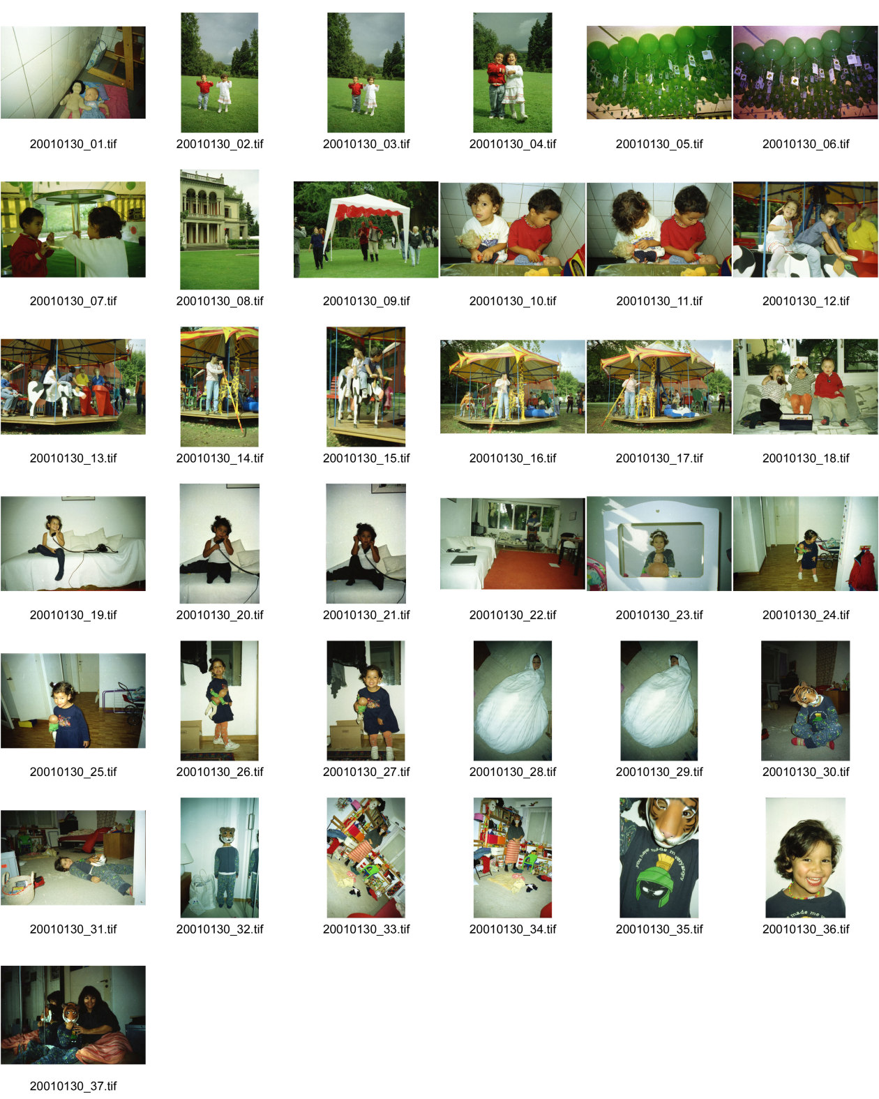 Image of sheet 20010130: Alis Heussler Raoul Batantu Bürgi Ballone Karussell Olivia Heussler