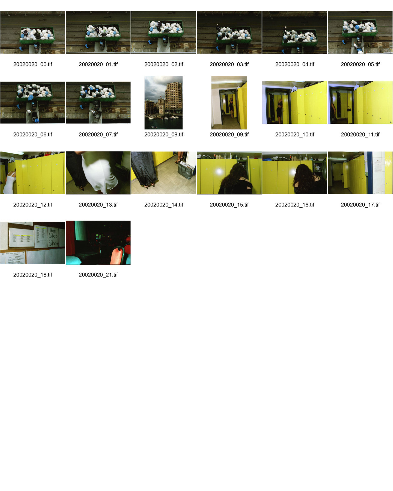 Image of sheet 20020020: Abfalltonne Abfall Müll wird aus dem Kreuzfahrtschiff geladen. Genua Kreuzfahrt Hafen

Frauen arbeiten im Rotlichtmillieu beim Kings Club beim Paradeplatz Garderobe  Garderobenkasten Kästen Einsatzplan für FIZ Fraueninformationsbüro Zürich