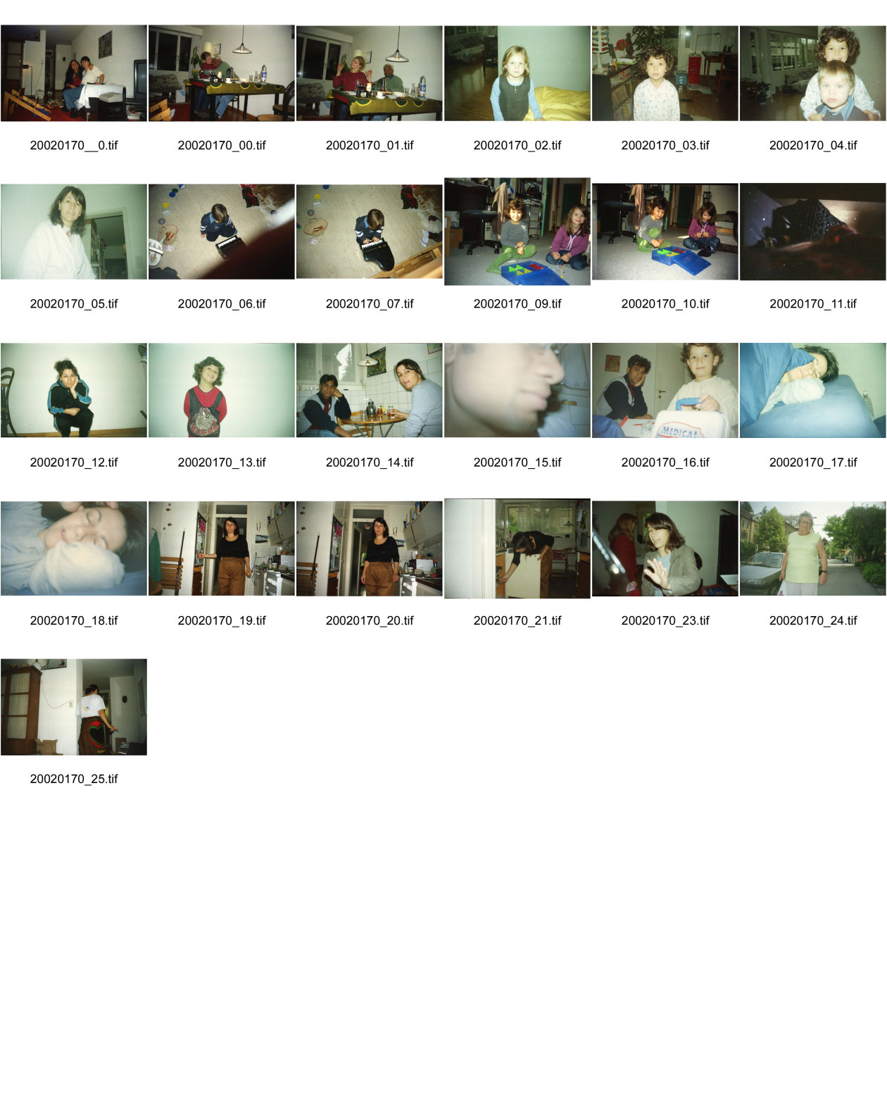 Image of sheet 20020170: Maria Dolores Azarte und Olivia , Shahzad Khan,  Ruth Guggenheim  Heussler Allis Heussler Olivia Chiara Herold und Alis und Shahzad Lena und Max Fingerhuth Hegibachstrasse 56