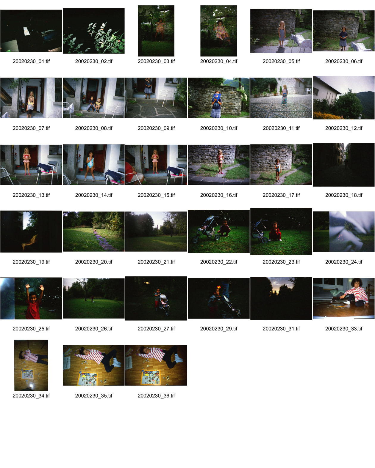 Image of sheet 20020230: Alis Heussler Gordevio Tessin Madlaina Fischer 
Raoul Batantu mit Alis im Botanischen Garten Zürich mit Kinderbabywagen Hegibachstrasse Zürich 2002