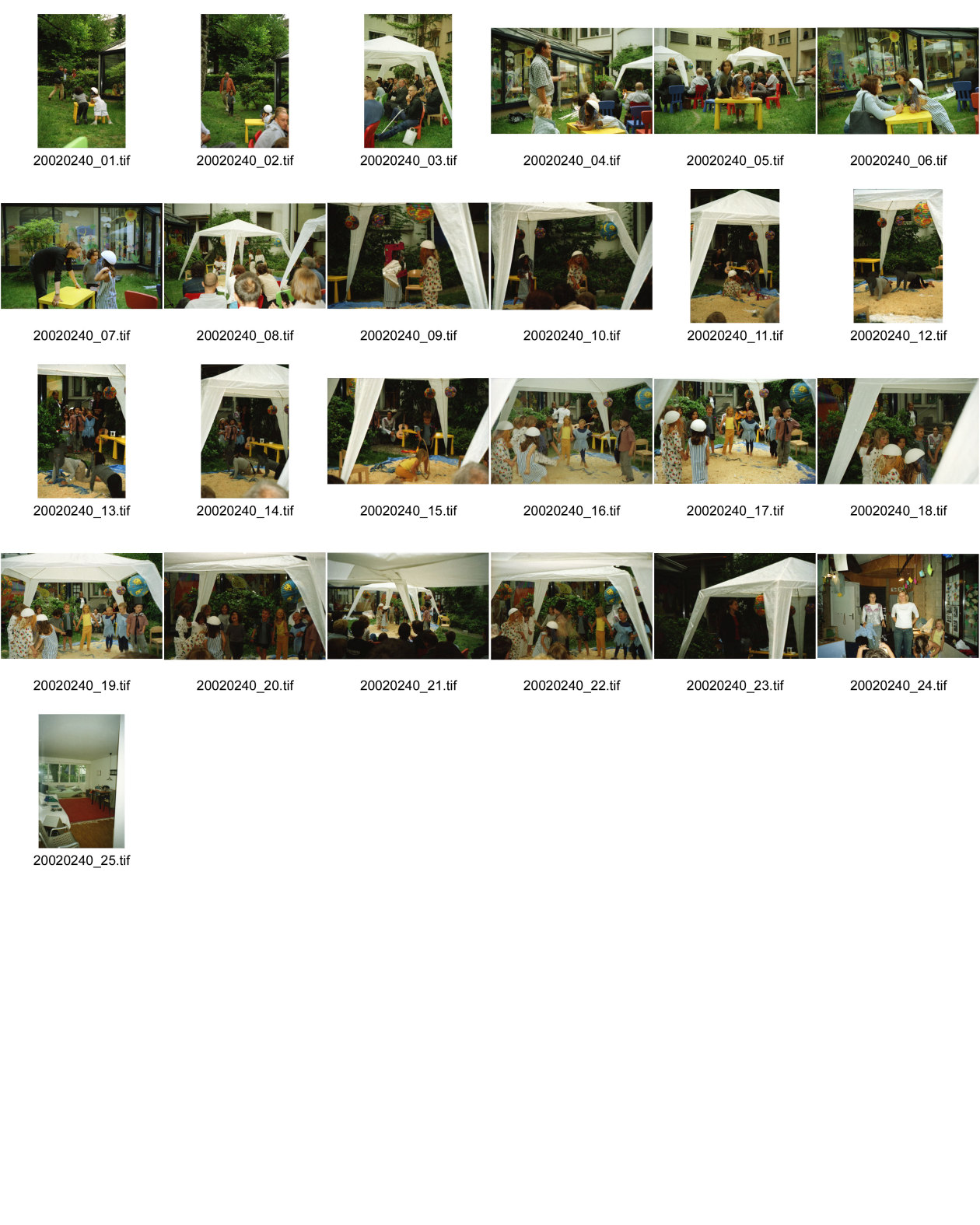 Image of sheet 20020240: Zirkus Rasselchischte Zürich mit Alis Heussler Julie Olga Julie Jo Dietrich Noelle Iris Epprecht etc. Kindergarten
