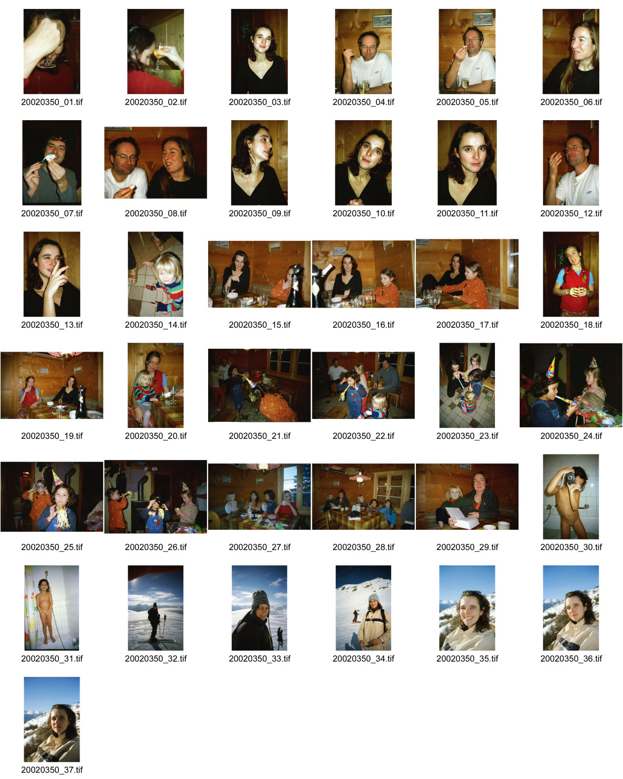 Image of sheet 20020350: Richard Herold Barbara Richiger Steffanie Walz Helmut Walz Alis Heussler Olivia Heussler Meret Iva Skifahren Portraits Lucille