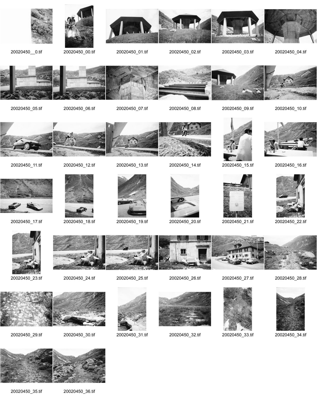 Image of sheet 20020450: Gotthard Lüftungsschacht Gotthard Auto Tunnel Touristen Tourismus Restaurant Saumpfad Ferrari Transport Verkehr grosse S-Kurve beim «Mätteli» Radfahrer Velofahrer Leitplanke im Hintergrund ehemaliges Schirmhaus. Beton Belüftung
Kanton Uri, Schweiz Switzerland Gottardo

aus: Gotthard, das Hindernis verbindet.
