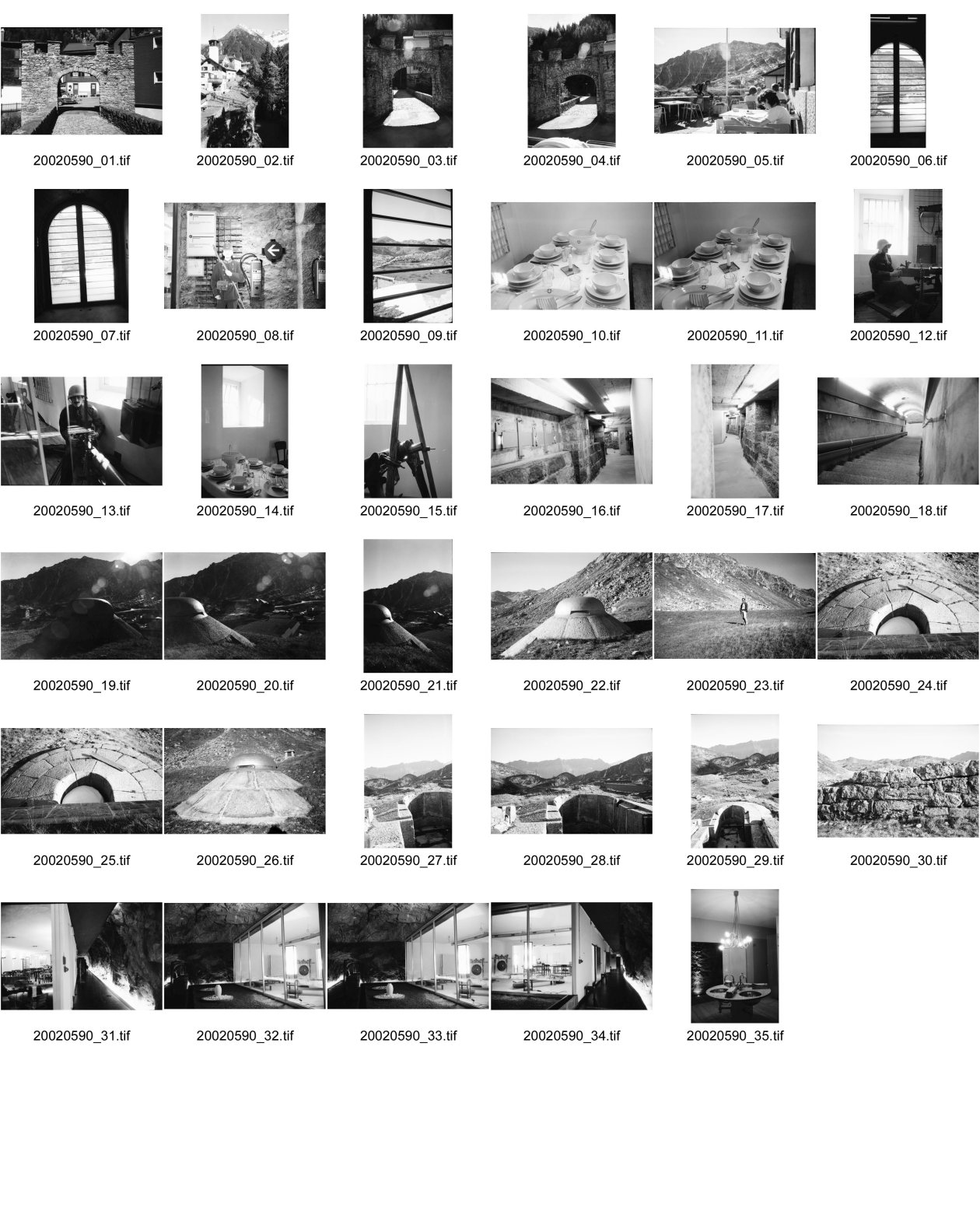 Image of sheet 20020590: Hospental altes Zollhaus Militärmuseum Gotthard Hospiz Mic Hotel Jean Odermatt 'La Claustra' alte Festung. Die 4.000 m2 grosse Anlage liegt nahe der Passhöhe tief im Berg auf 2.050 m ü.M. auf dem Gebiet der Tessiner Gemeinde Airolo.

Gotthardstrasse 

Schweiz, Svizzera, Switzerland Kanton Tessin Ticino
aus: Gotthard, das Hindernis verbindet