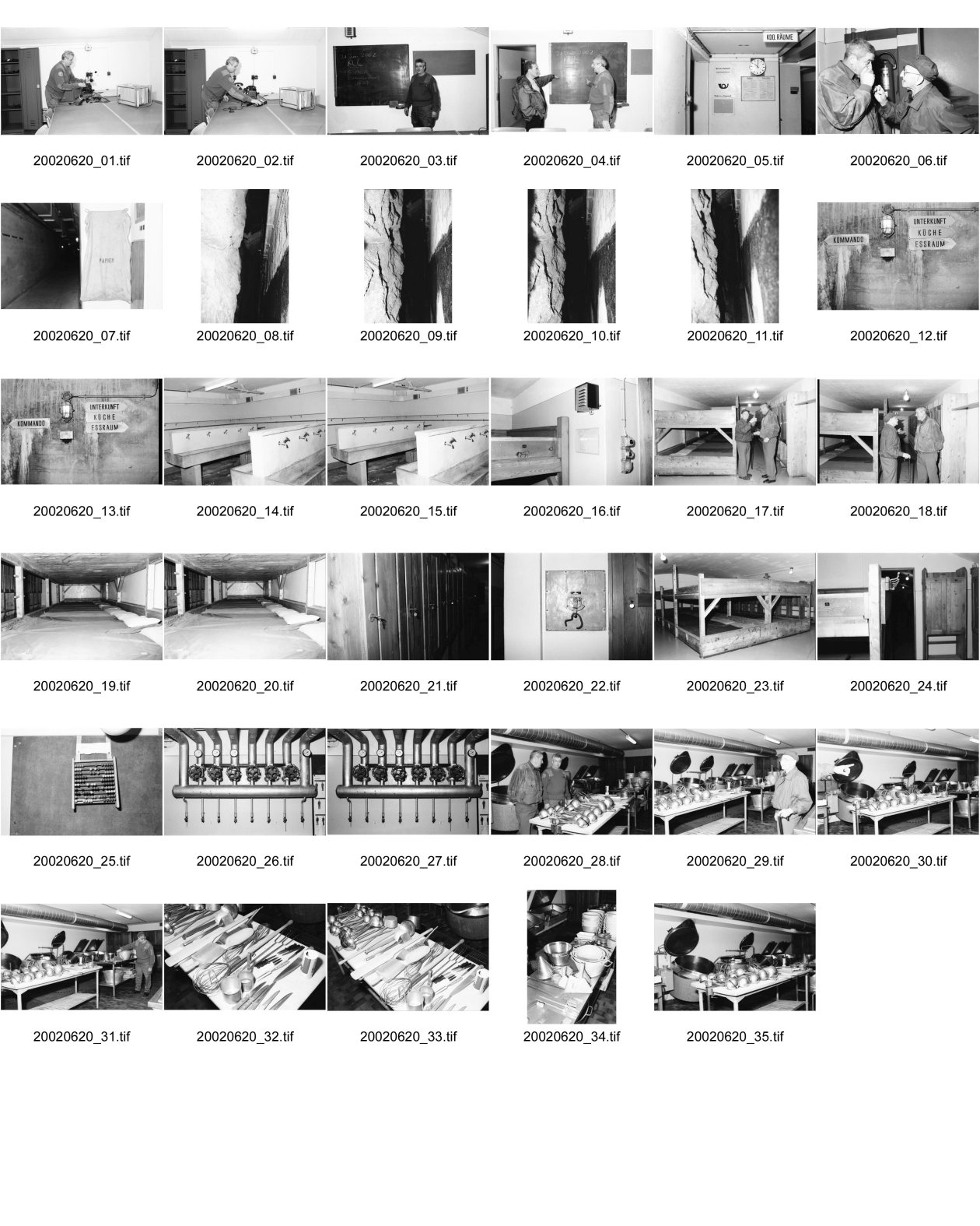 Image of sheet 20020620: Gotthard Hospiz militärische Festung 
Im ehemaligen Artilleriewerk Sasso da Pigna mit  Festungsveteran Luigi Genoni Réduit 
Die Festung Sasso da Pigna ist ein Schweizer Artilleriewerk auf dem Gotthardpass.
Küchenutensilien Kücheninventar Waschraum Schlafraum 
Passhöhe tief im Berg auf dem Gebiet der Tessiner Gemeinde Airolo. Schweiz Svizzera Via Gottardo Switzerland
aus: Gotthard, das Hindernis verbindet