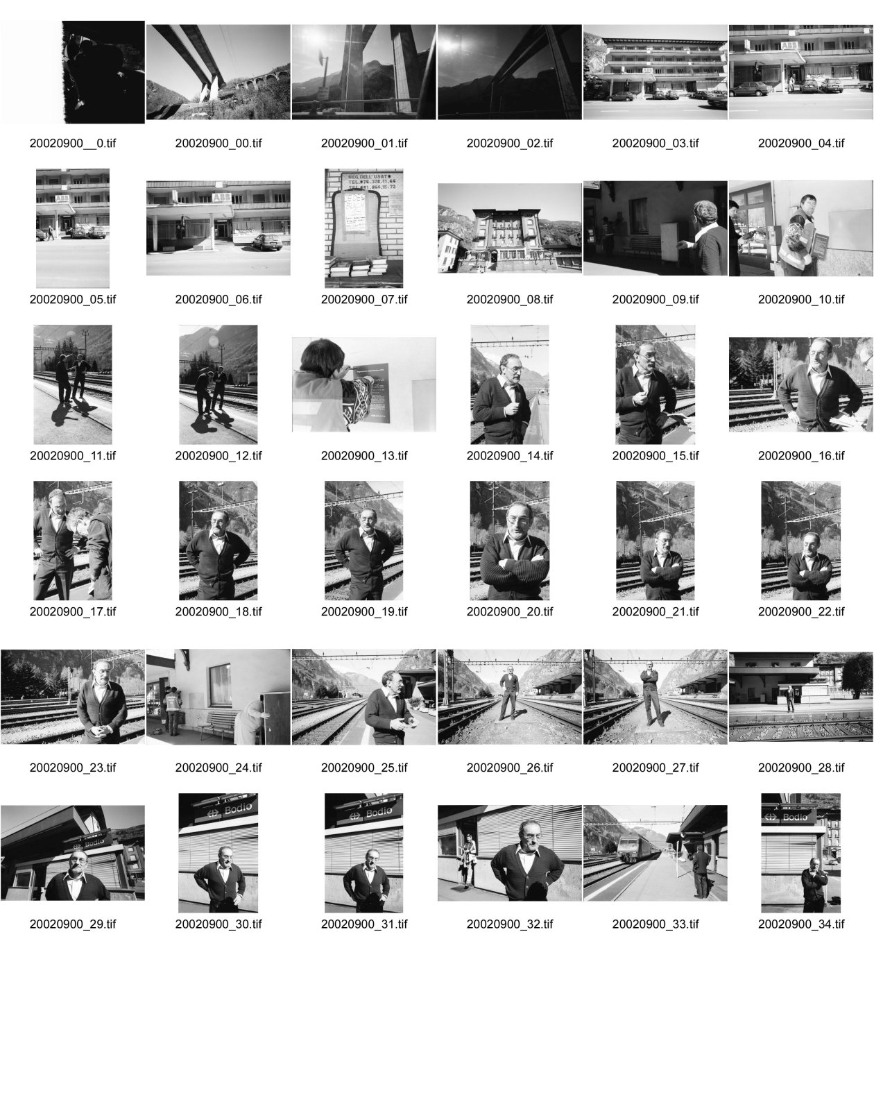Image of sheet 20020900: Herr Fausto Cipolla Vorstand des einstmals zweitgrössten Güterbahnhofs der Südschweiz

ABB Filiale Biaschina Autobahn Passstrasse und Bahnviadukt