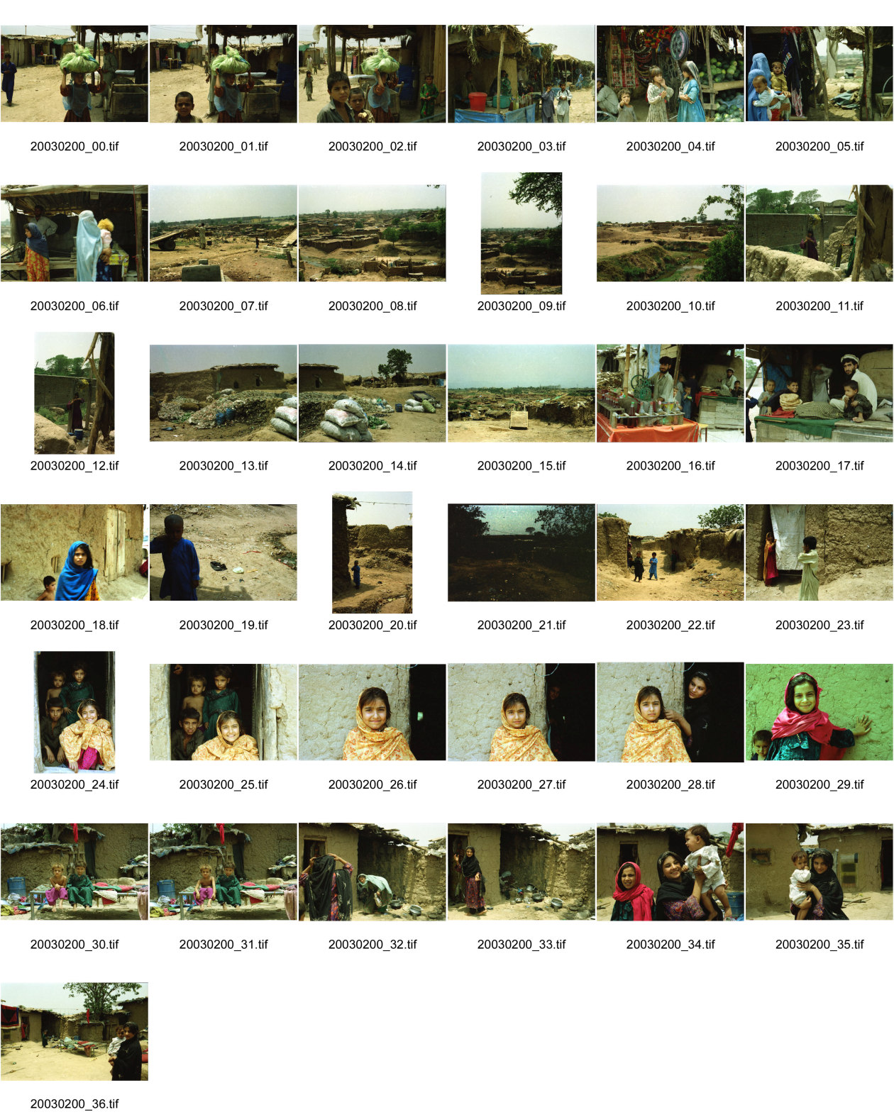 Image of sheet 20030200: Afghanische Mädchen und Frauen Hazara und Paschtunen im Flüchtlingslager Slum F -11 in Islamabad. Frau in Bourka Burka 
Petflaschen werden aussortiert. Männer mit Kindern Afghanen 
Pakistan Islamabad
als Zebra bemalter Esel Maulpferd Die Menschen leben auf den Gräbern der Vorfahren. Hinterhof einer Familie. Ueberblick Überblick F-11 Häuser Gassen Strassen Frauen mit Kindern Burka Ganzörperschleier
Heute stehen auf dem Gelände des ehemaligen Flüchtlingslager moderne teure Wohnungen zum Kauf angeboten