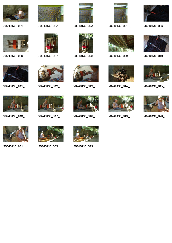 Image of sheet 20240130: Traditionelle Seidenfaden-Verarbeitung, Baan Din Daeng, Rattanaburi District, Surin Provinz, Isaan Nordost Thailand 2024.